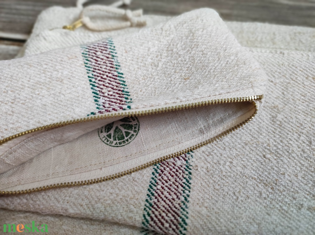 Zero waste zsákvászon neszesszer kozmetikai táska szett  - táska & tok - neszesszer - Meska.hu