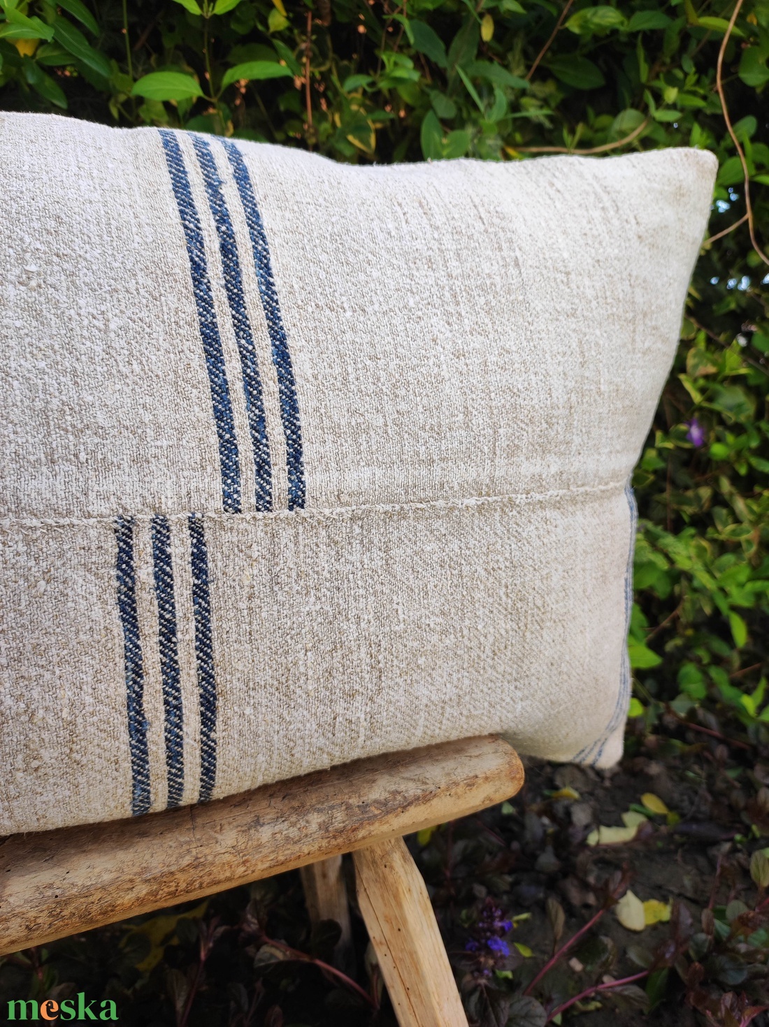 Vidéki stílusú farmhouse párna - természetes vászonból - baba - mama - babaszoba dekoráció - gyerek díszpárna - Meska.hu