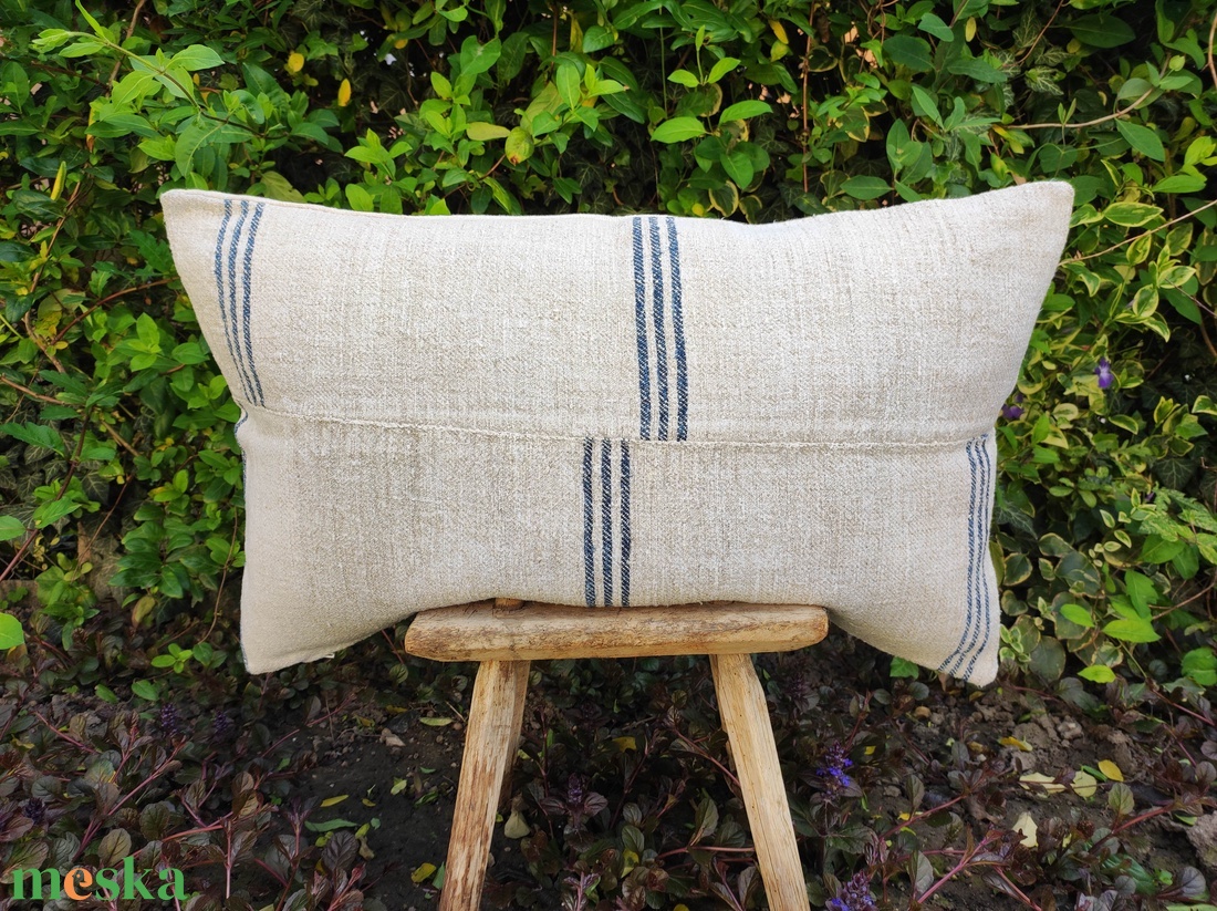 Vidéki stílusú farmhouse párna - természetes vászonból - baba - mama - babaszoba dekoráció - gyerek díszpárna - Meska.hu