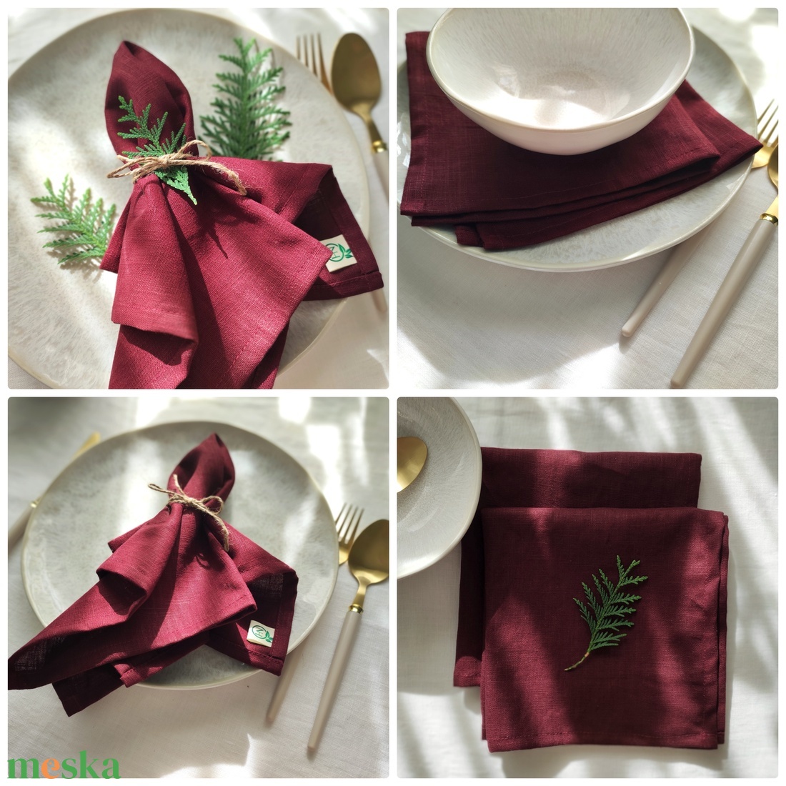 Lenvászon szalvéta bordó 2db - otthon & életmód - konyhafelszerelés, tálalás - konyhai textil - szalvéta - Meska.hu Lenvászon szalvéta bordó 2db - otthon & életmód - konyhafelszerelés, tálalás - konyhai textil - szalvéta - Meska.hu