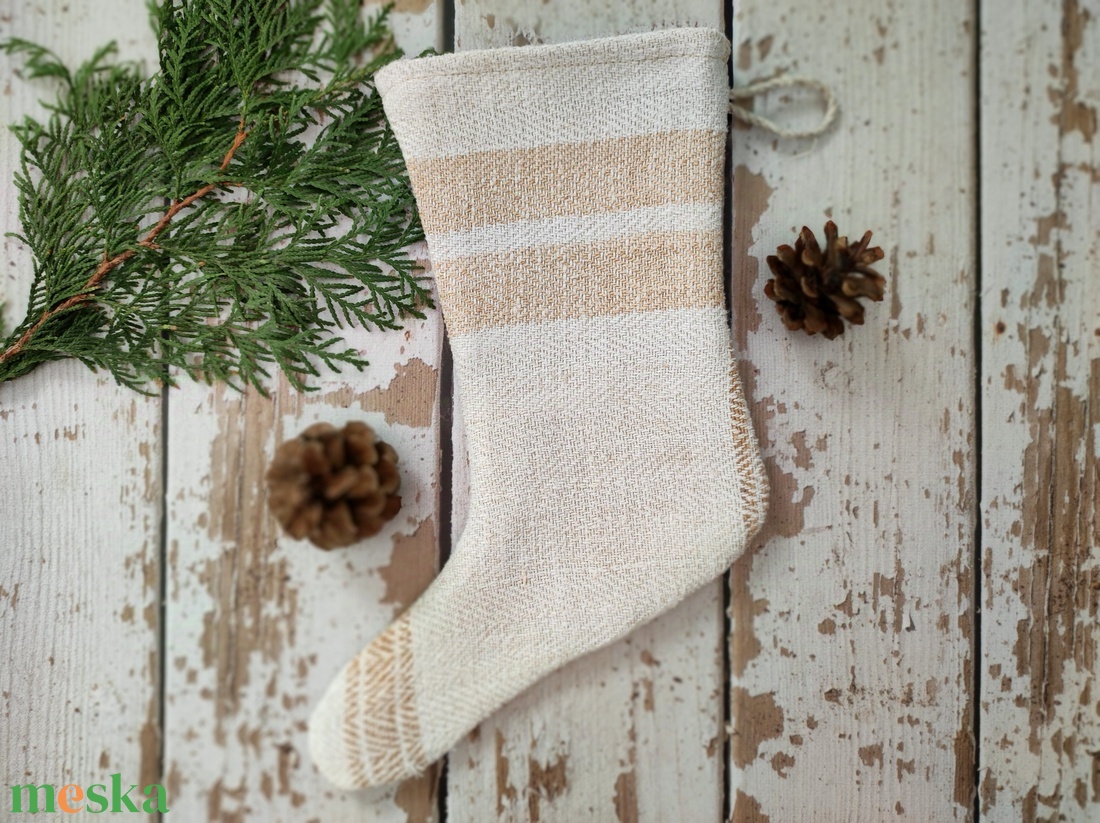 Farmhouse mikulás zokni kandallódísz - karácsony - mikulás - mikulás zsák - Meska.hu