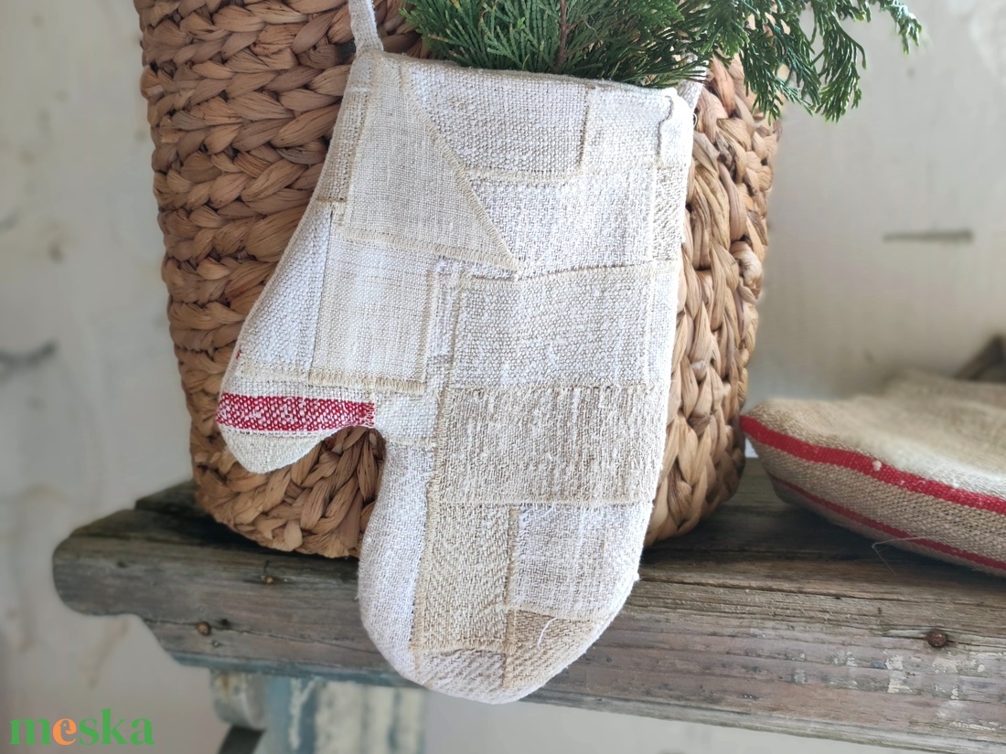 Farmhouse egyujjas kesztyű kandallódísz - karácsony - mikulás - mikulás zsák - Meska.hu