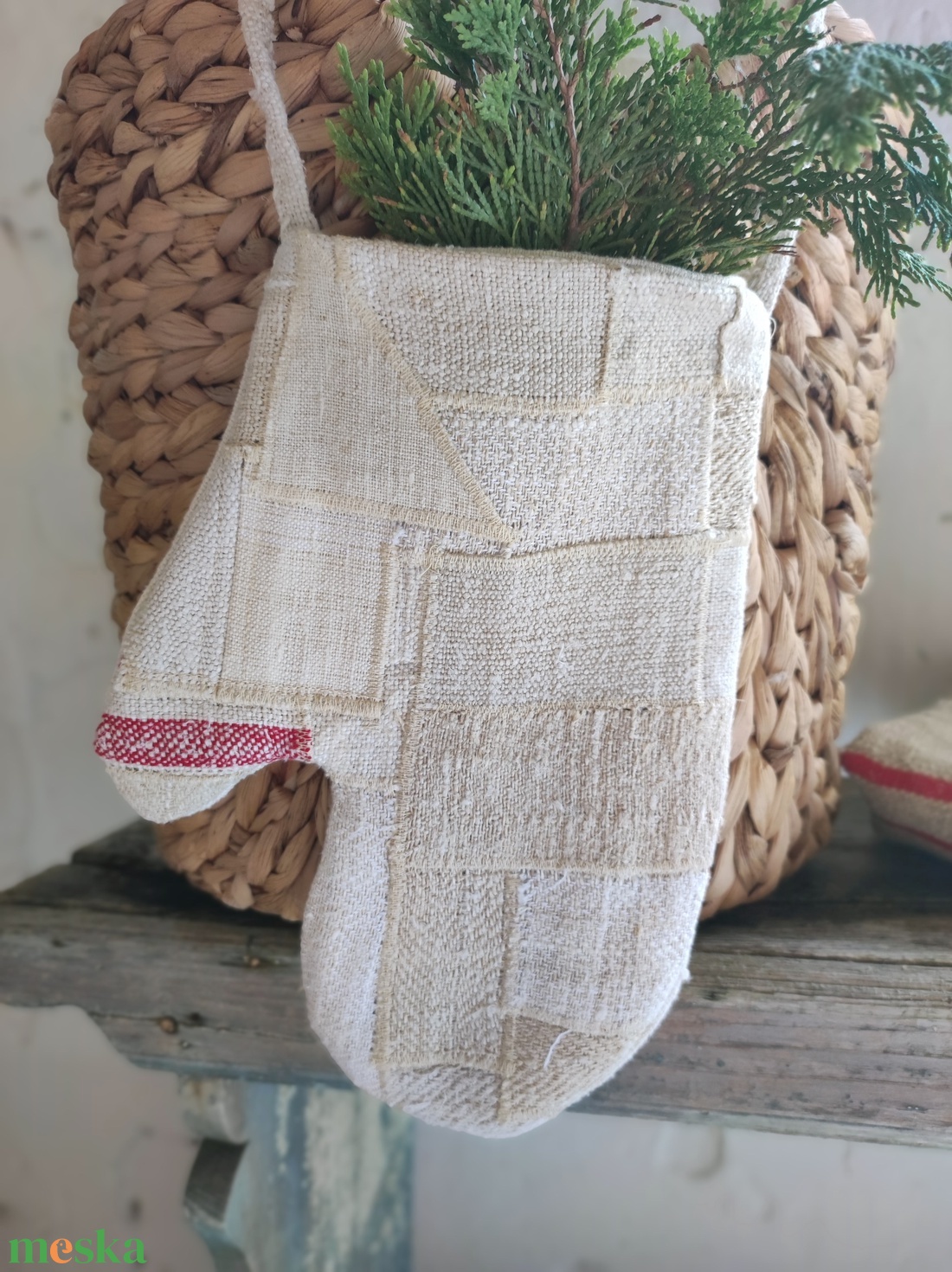 Farmhouse egyujjas kesztyű kandallódísz - karácsony - mikulás - mikulás zsák - Meska.hu