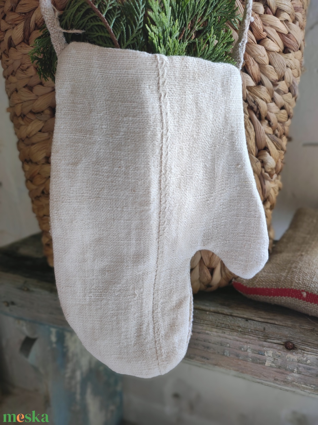 Farmhouse egyujjas kesztyű kandallódísz - karácsony - mikulás - mikulás zsák - Meska.hu