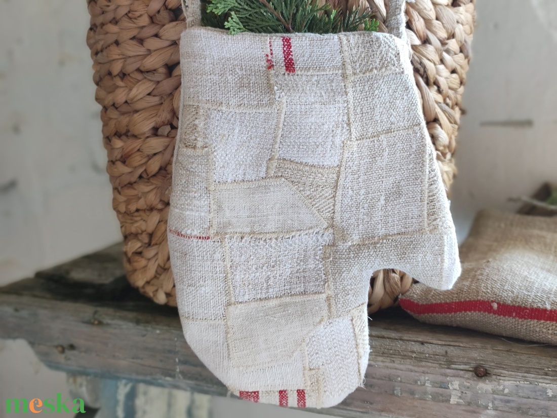 Farmhouse egyujjas kesztyű kandallódísz - karácsony - mikulás - mikulás zsák - Meska.hu