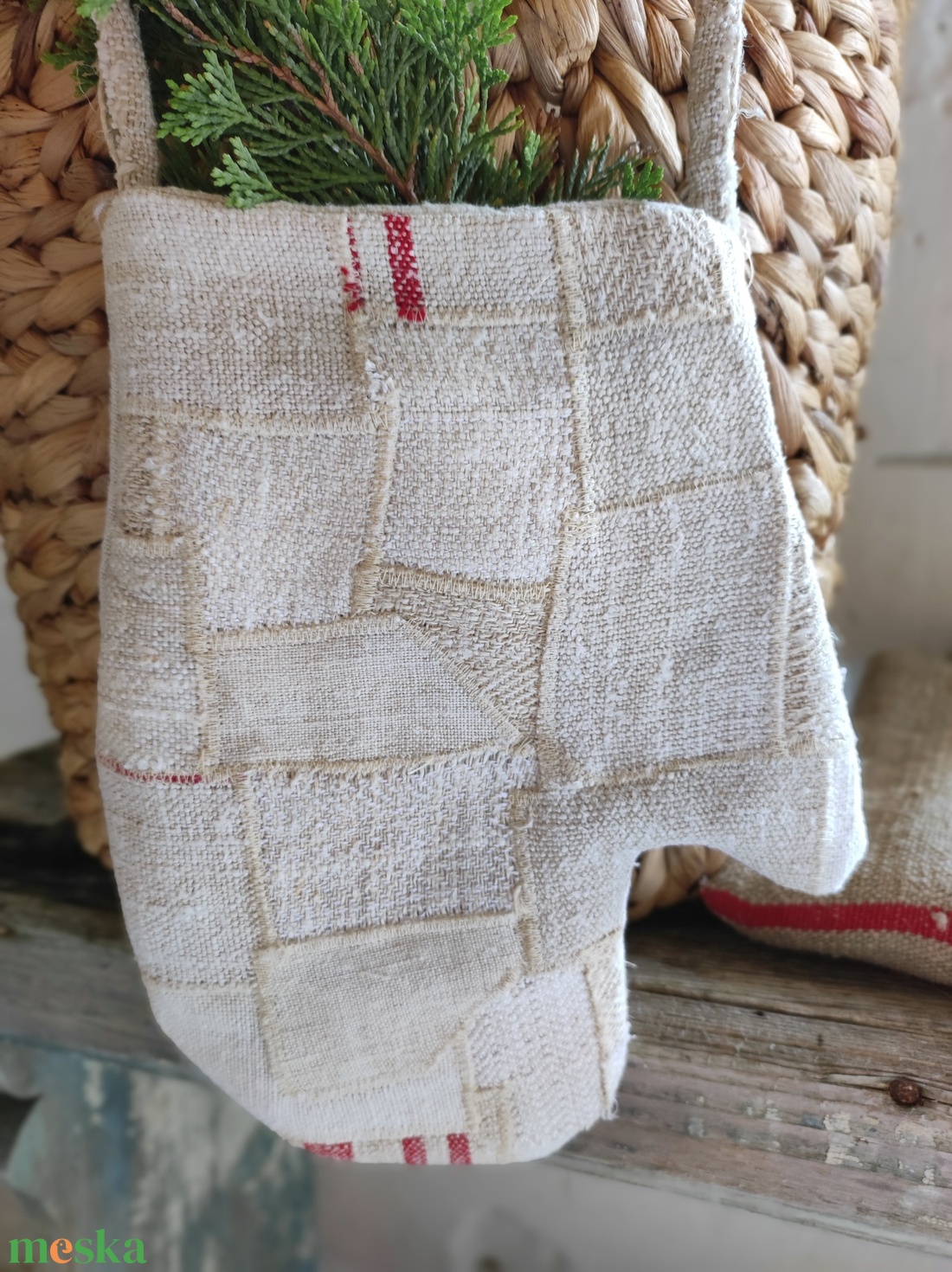 Farmhouse egyujjas kesztyű kandallódísz - karácsony - mikulás - mikulás zsák - Meska.hu