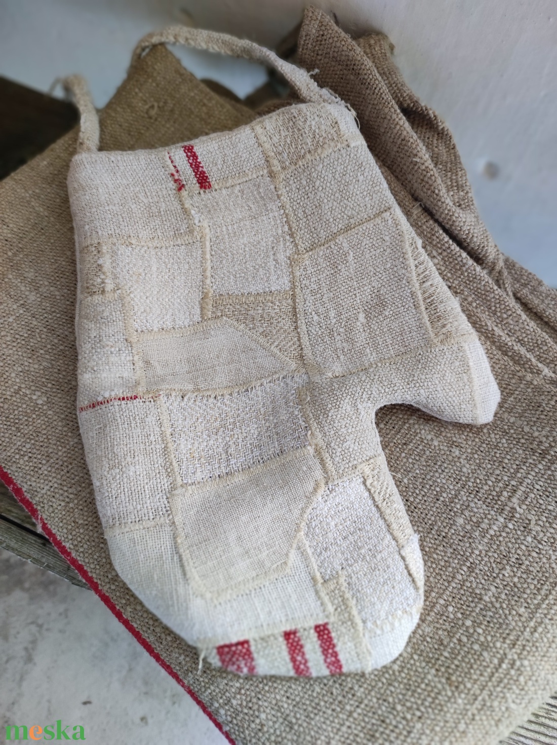 Farmhouse egyujjas kesztyű kandallódísz - karácsony - mikulás - mikulás zsák - Meska.hu