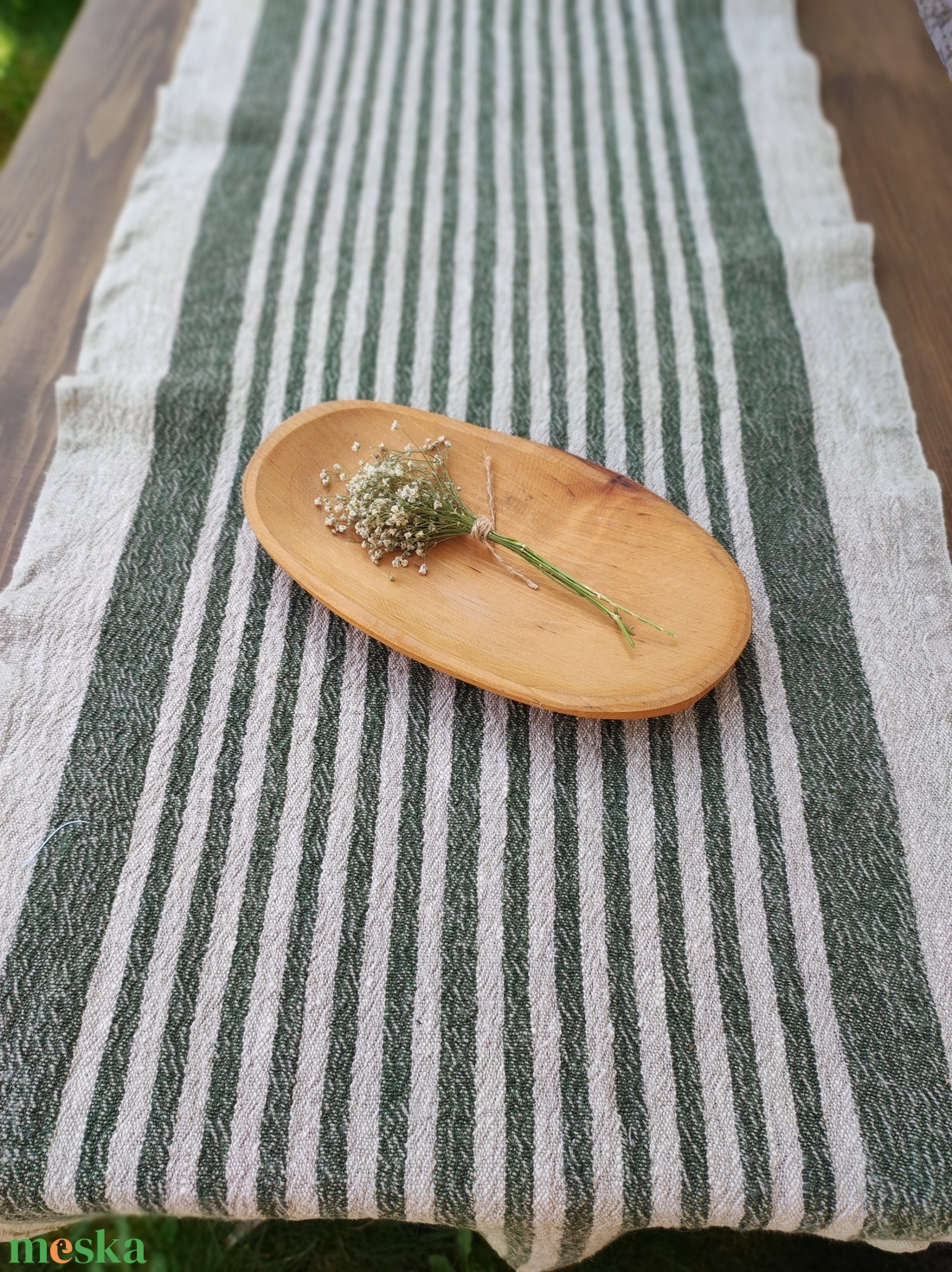 Rusztikus provence len asztali futó zöld csíkos - 40x150cm - otthon & életmód - konyhafelszerelés, tálalás - tálalás - terítő - Meska.hu Rusztikus provence len asztali futó zöld csíkos - 40x150cm - otthon & életmód - konyhafelszerelés, tálalás - tálalás - terítő - Meska.hu