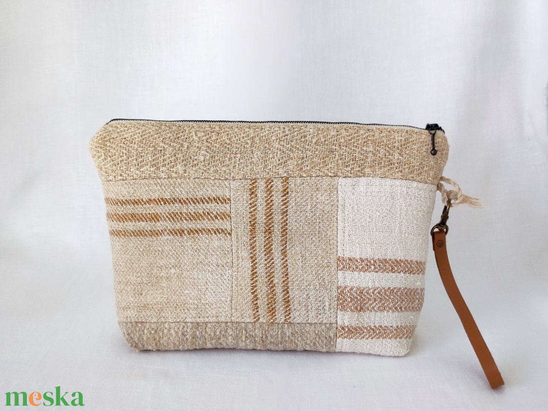 Természetes vászon kozmetikai táska - uniszex   - táska & tok - neszesszer - Meska.hu