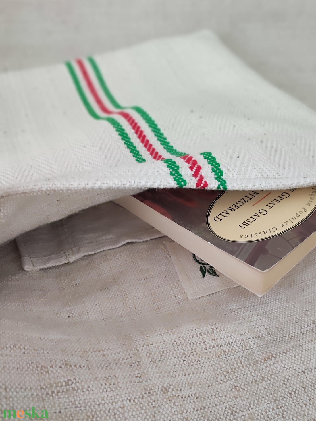 Természetes vászon tarisznya - magyaros hangulatú - táska & tok - kézitáska & válltáska - tarisznya - Meska.hu