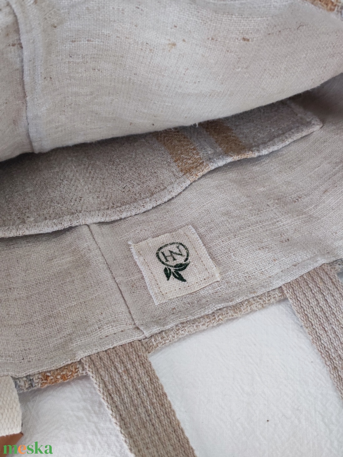 Női zsákvászon válltáska - természetes közepes shopper - táska & tok - kézitáska & válltáska - nagy pakolós táska - Meska.hu