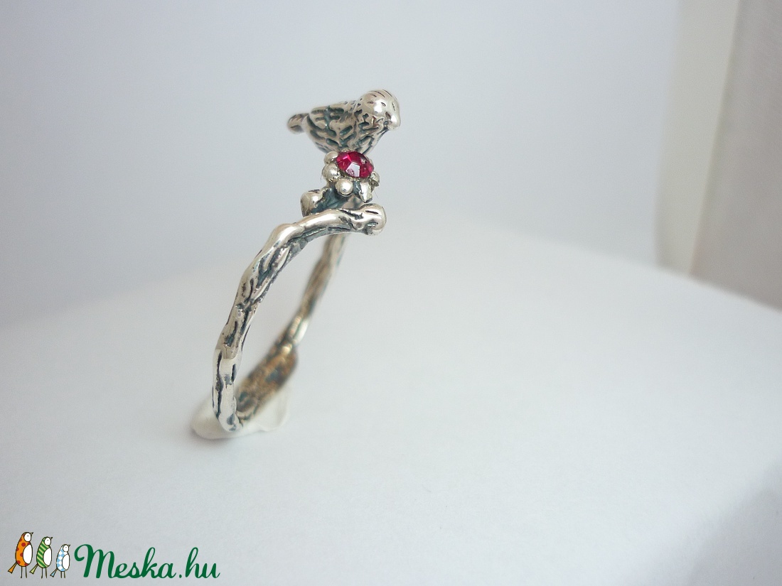 Ezüst madaras gyűrű Madárka szállott reá  -  - Meska.hu