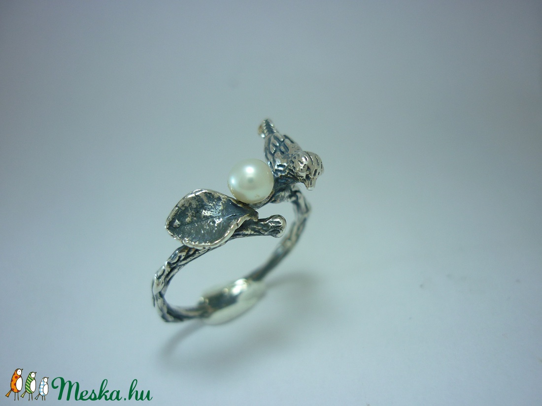 Ezüst madaras gyűrű Madárka szállott reá  -  - Meska.hu