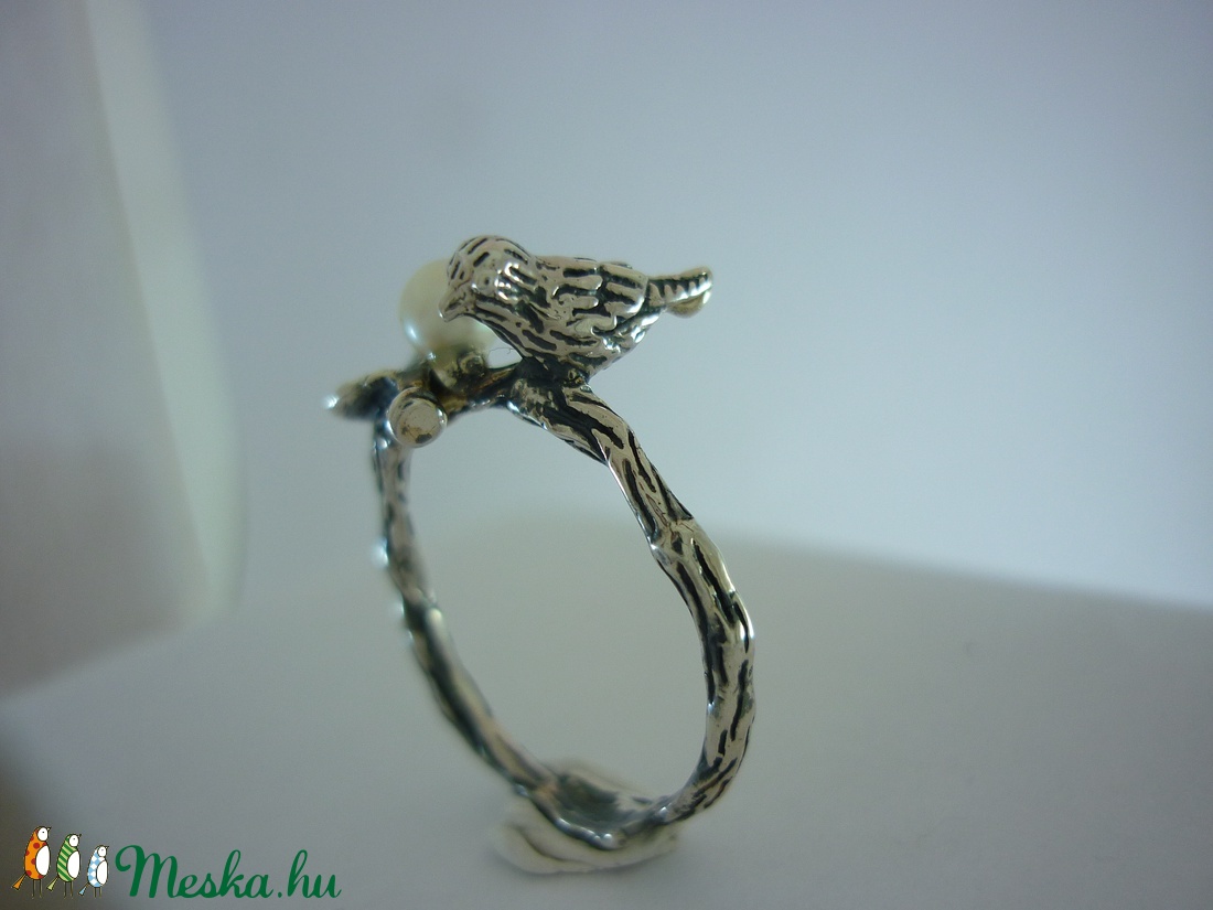 Ezüst madaras gyűrű Madárka szállott reá  -  - Meska.hu