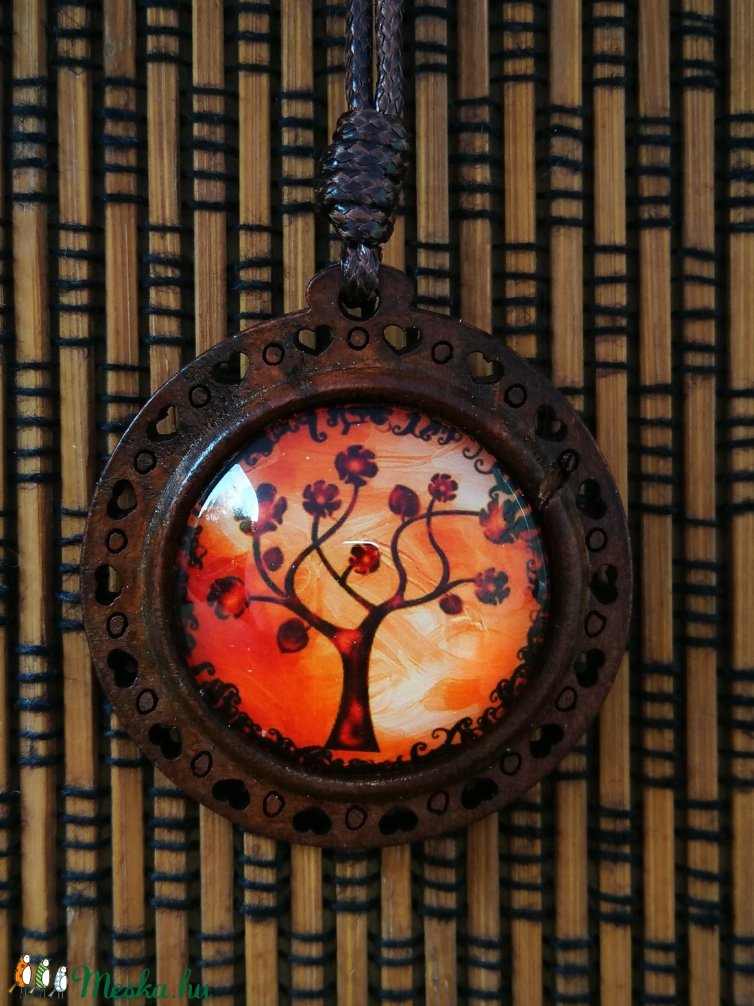 Fából életfa üveg medál -  - Meska.hu