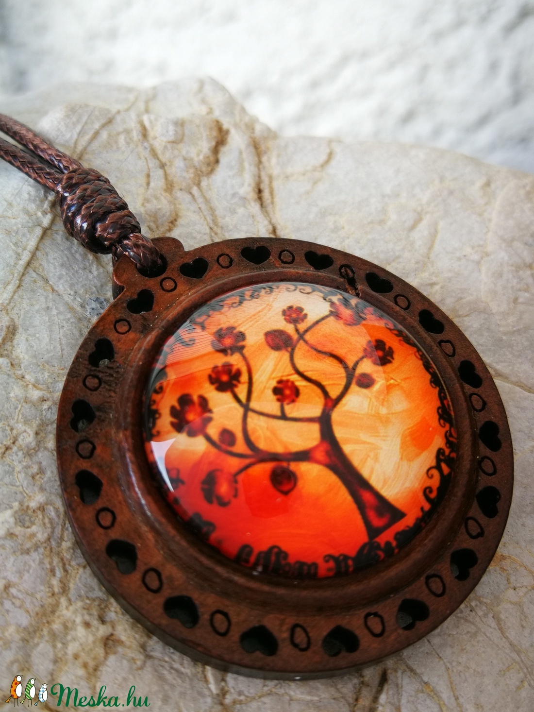 Fából életfa üveg medál -  - Meska.hu