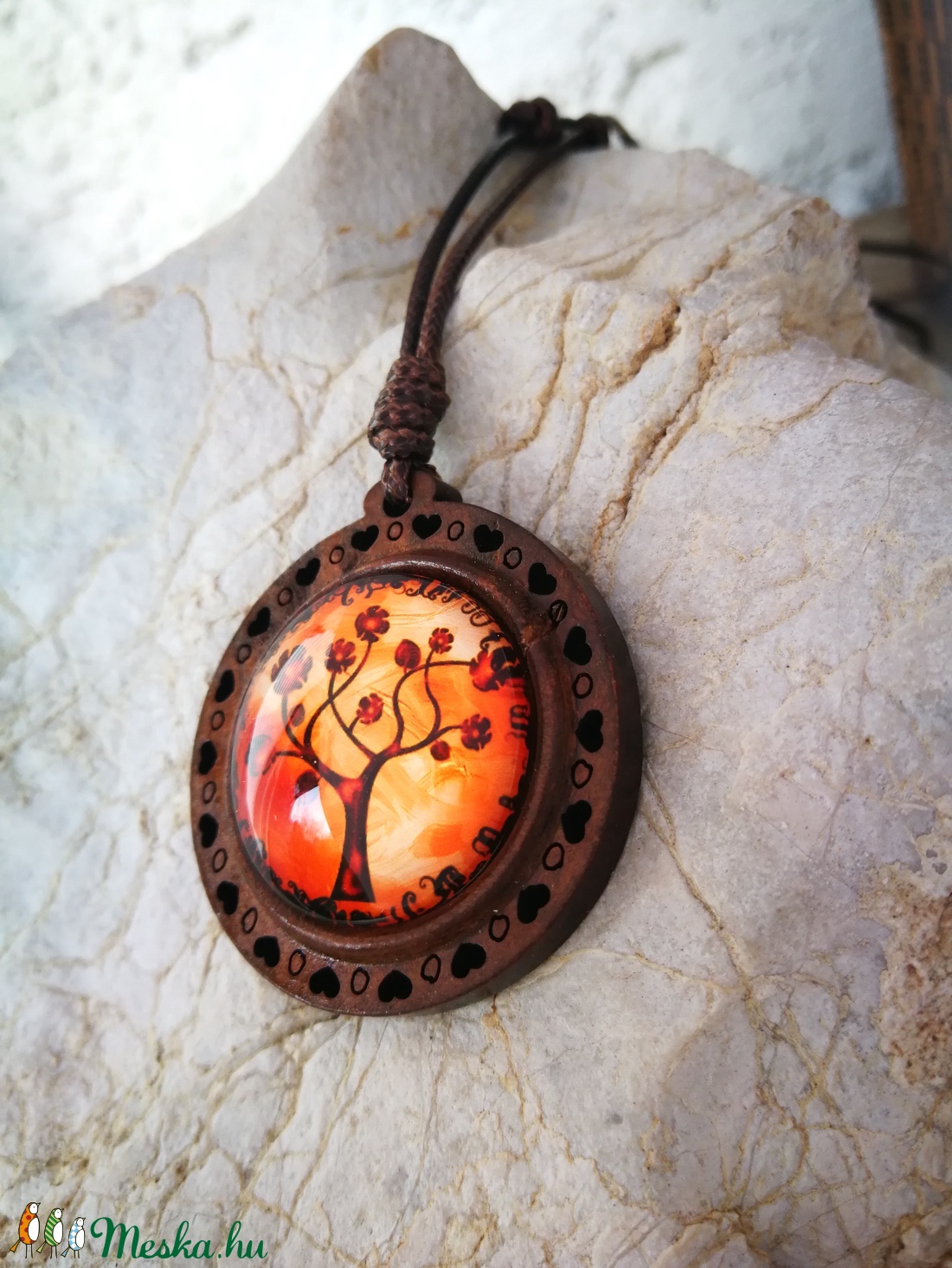 Fából életfa üveg medál -  - Meska.hu