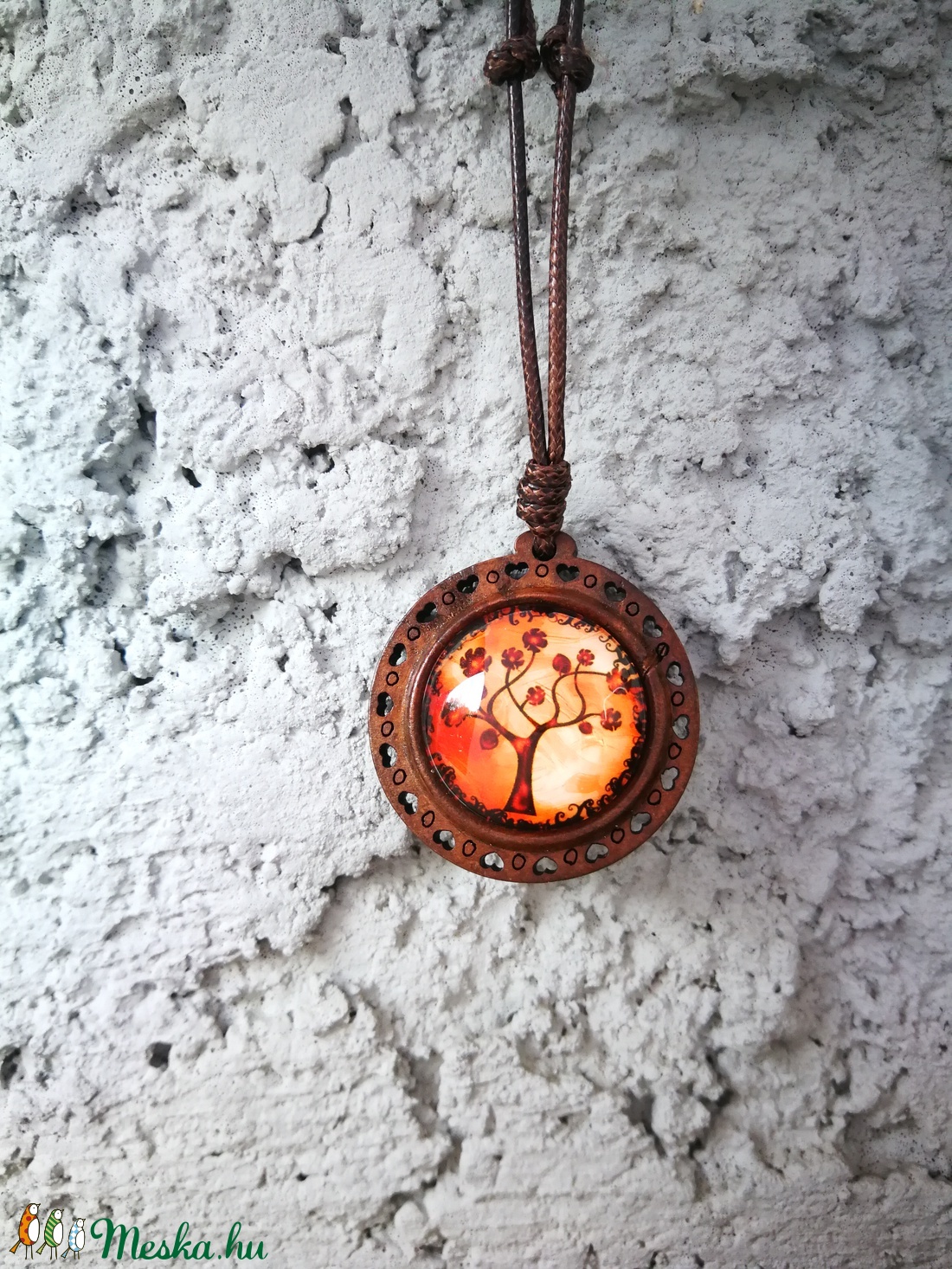 Fából életfa üveg medál -  - Meska.hu