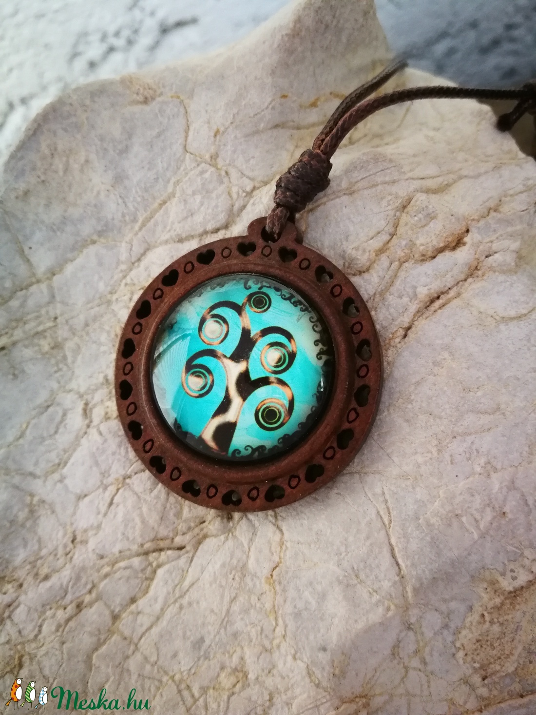 Fából életfa üveg medál -  - Meska.hu