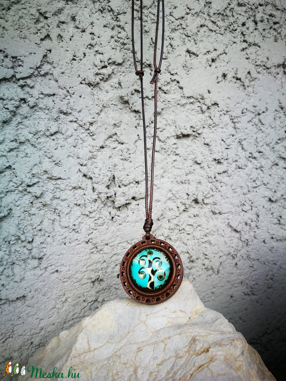 Fából életfa üveg medál -  - Meska.hu