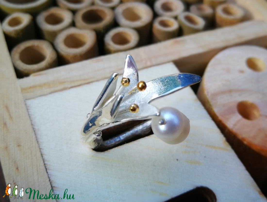 ezüst gyűrű virágos -  - Meska.hu