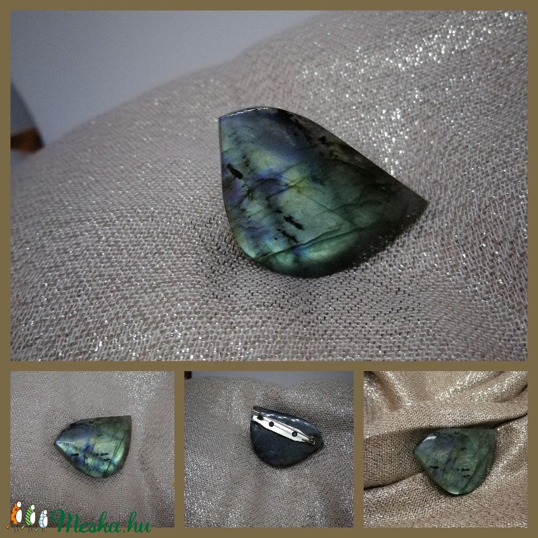 Labradorit madár bross - ékszer - kitűző és bross - Meska.hu
