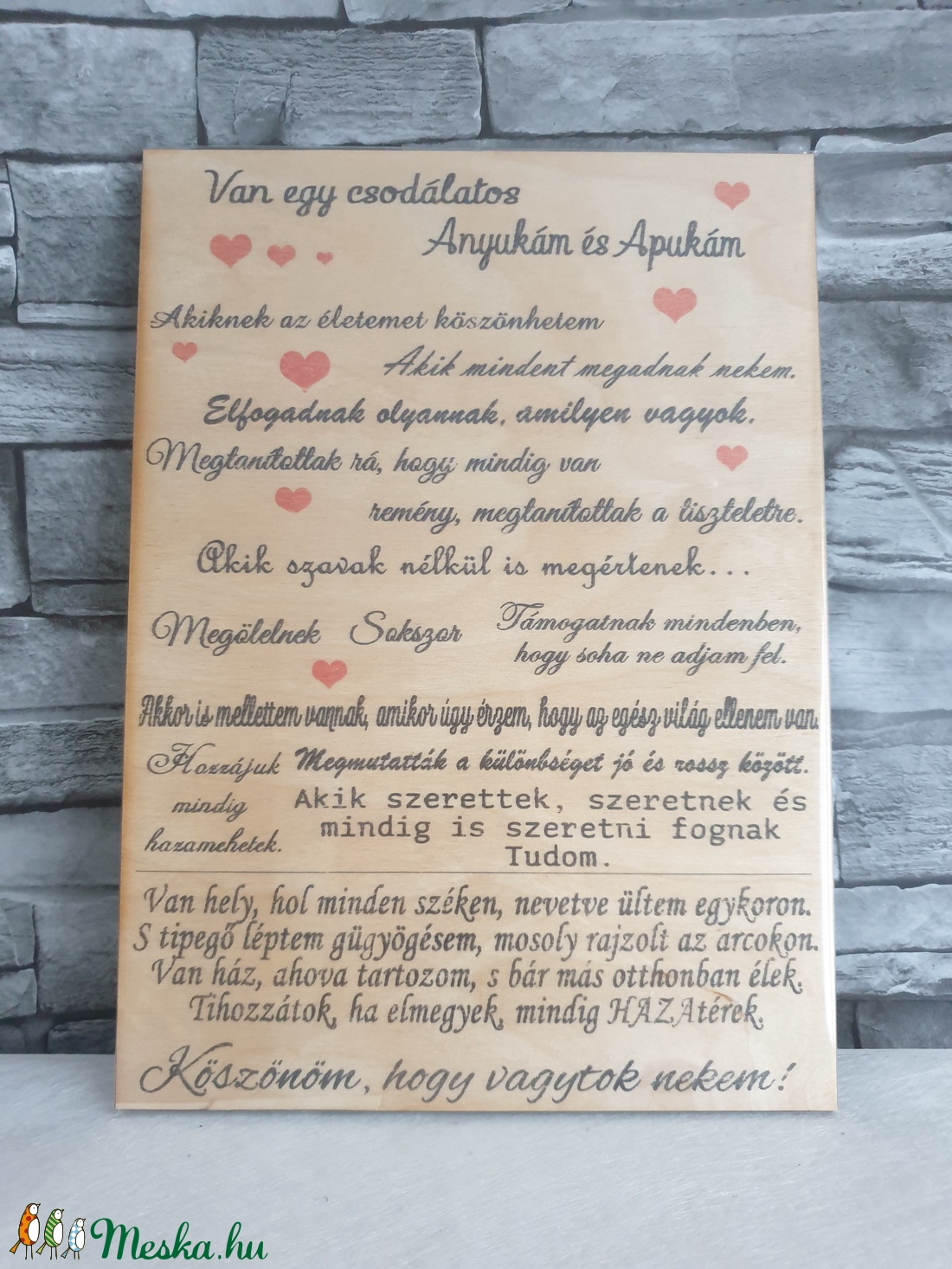 Van egy csodalatos anyukám és apukám - otthon & lakás - dekoráció - táblakép - Meska.hu Van egy csodalatos anyukám és apukám - otthon & lakás - dekoráció - táblakép - Meska.hu