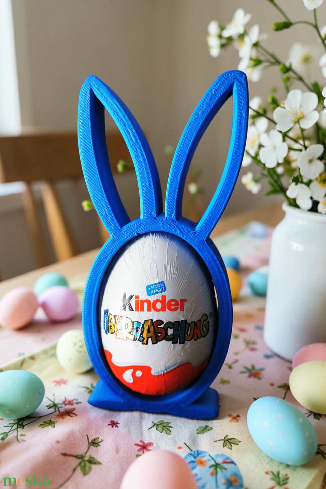 Nyuszis Kinder tojás tartó - ünnepi díszek, dekorációk - húsvéti díszek és dekorációk - húsvéti tojástartó - Meska.hu