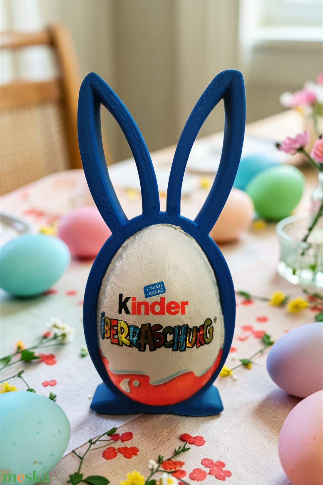 Nyuszis Kinder tojás tartó - ünnepi díszek, dekorációk - húsvéti díszek és dekorációk - húsvéti tojástartó - Meska.hu