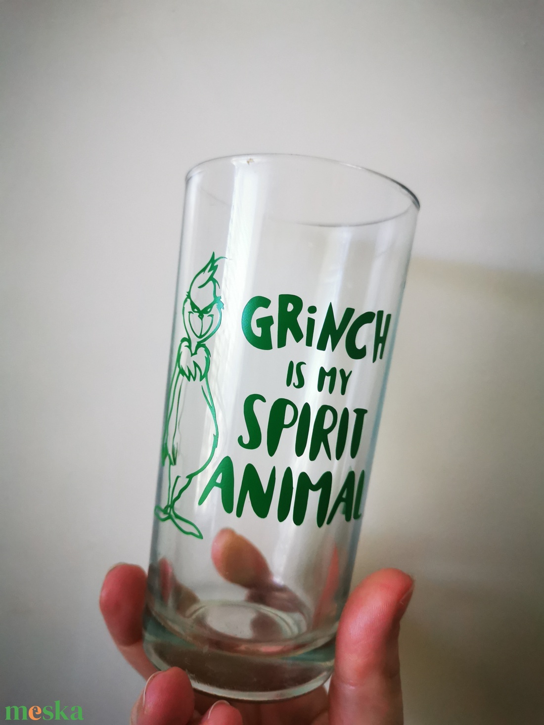 Grinch is my spirit animal pohár - karácsony - karácsonyi lakásdekoráció - karácsonyi ünnepi teríték - Meska.hu