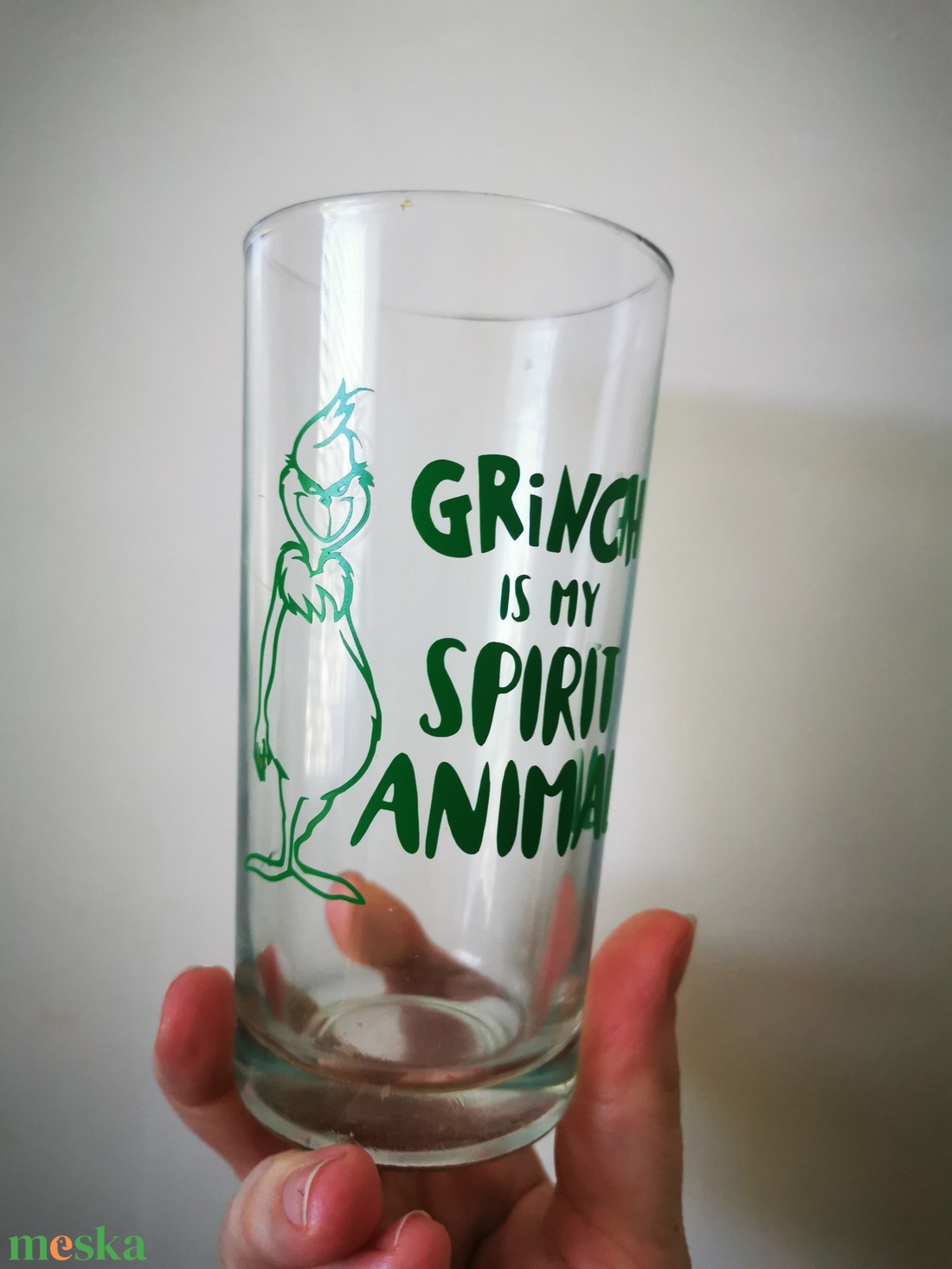 Grinch is my spirit animal pohár - karácsony - karácsonyi lakásdekoráció - karácsonyi ünnepi teríték - Meska.hu