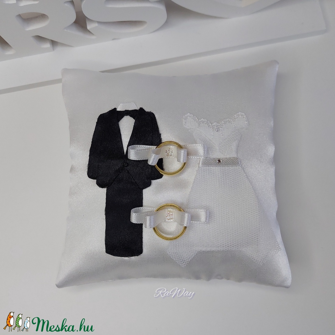 Gyűrűpárna Menyasszony-Vőlegény - esküvő - kiegészítők - gyűrűtartó & gyűrűpárna - Meska.hu