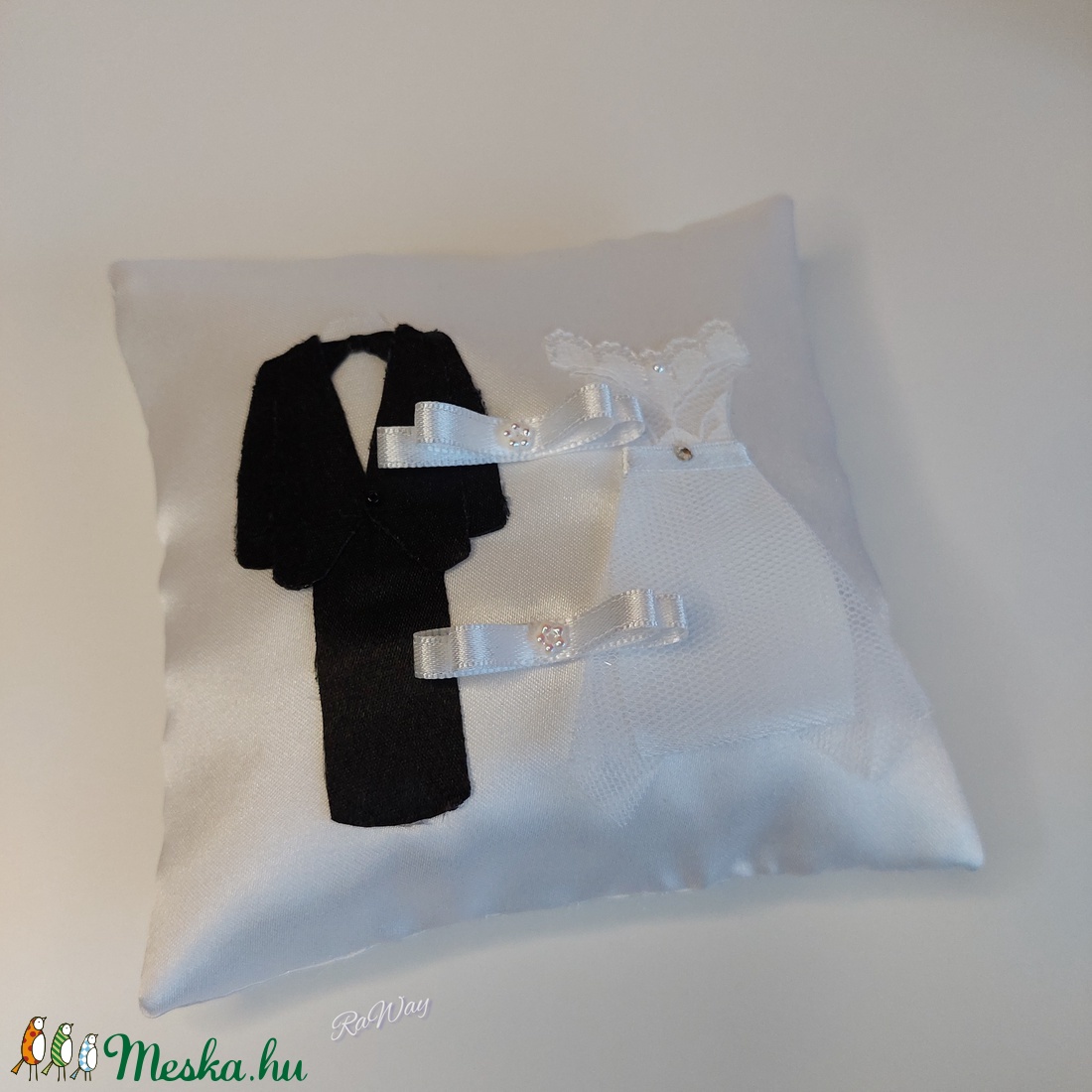 Gyűrűpárna Menyasszony-Vőlegény - esküvő - kiegészítők - gyűrűtartó & gyűrűpárna - Meska.hu