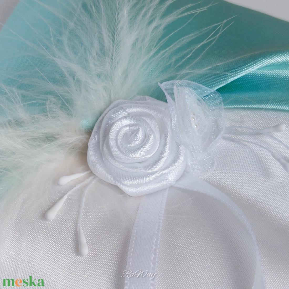 Gyűrűpárna Menta - esküvő - kiegészítők - gyűrűtartó & gyűrűpárna - Meska.hu