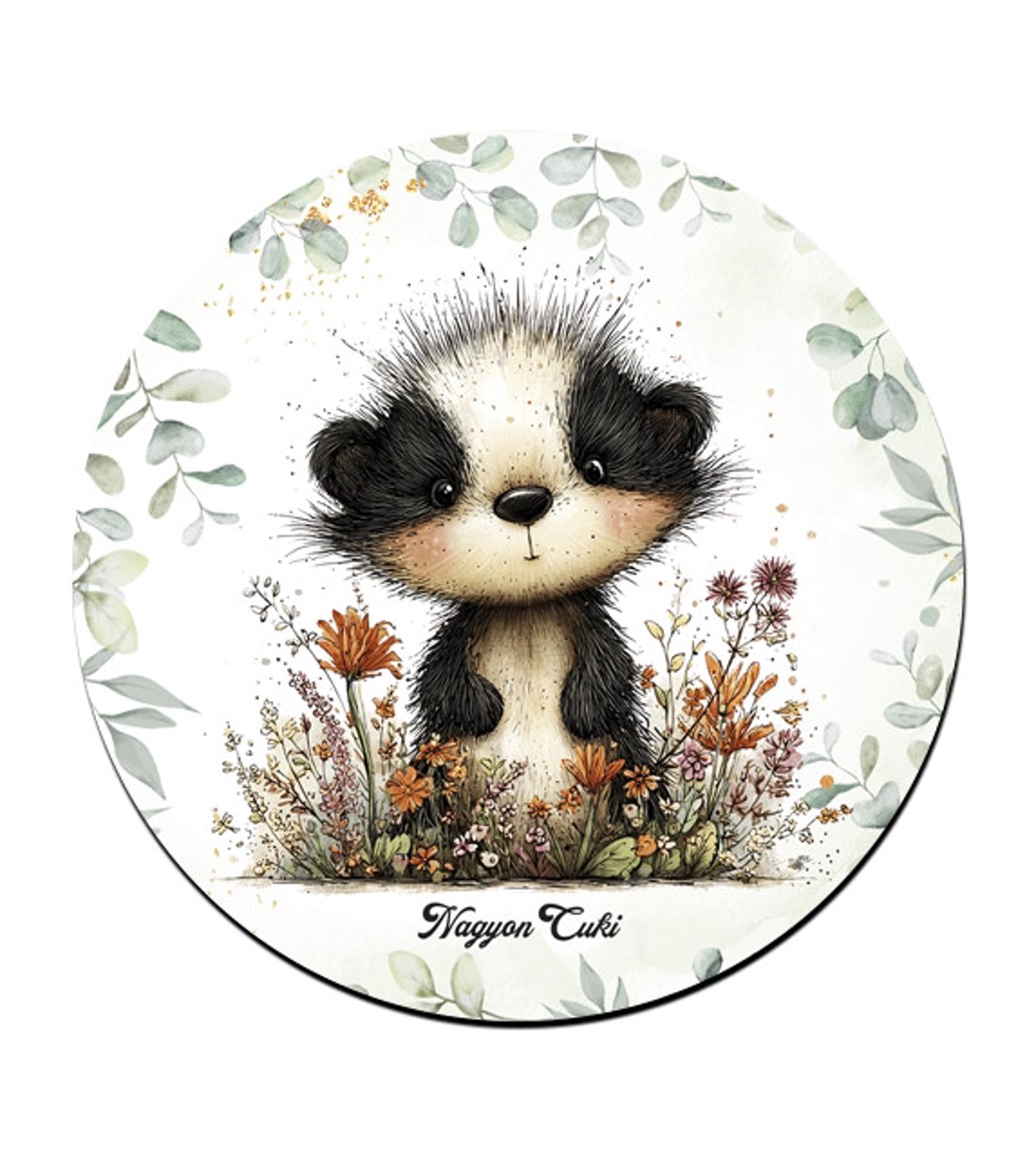 Az éjszakák vándora, édes kis borz mintás pohár alátét -  - Meska.hu