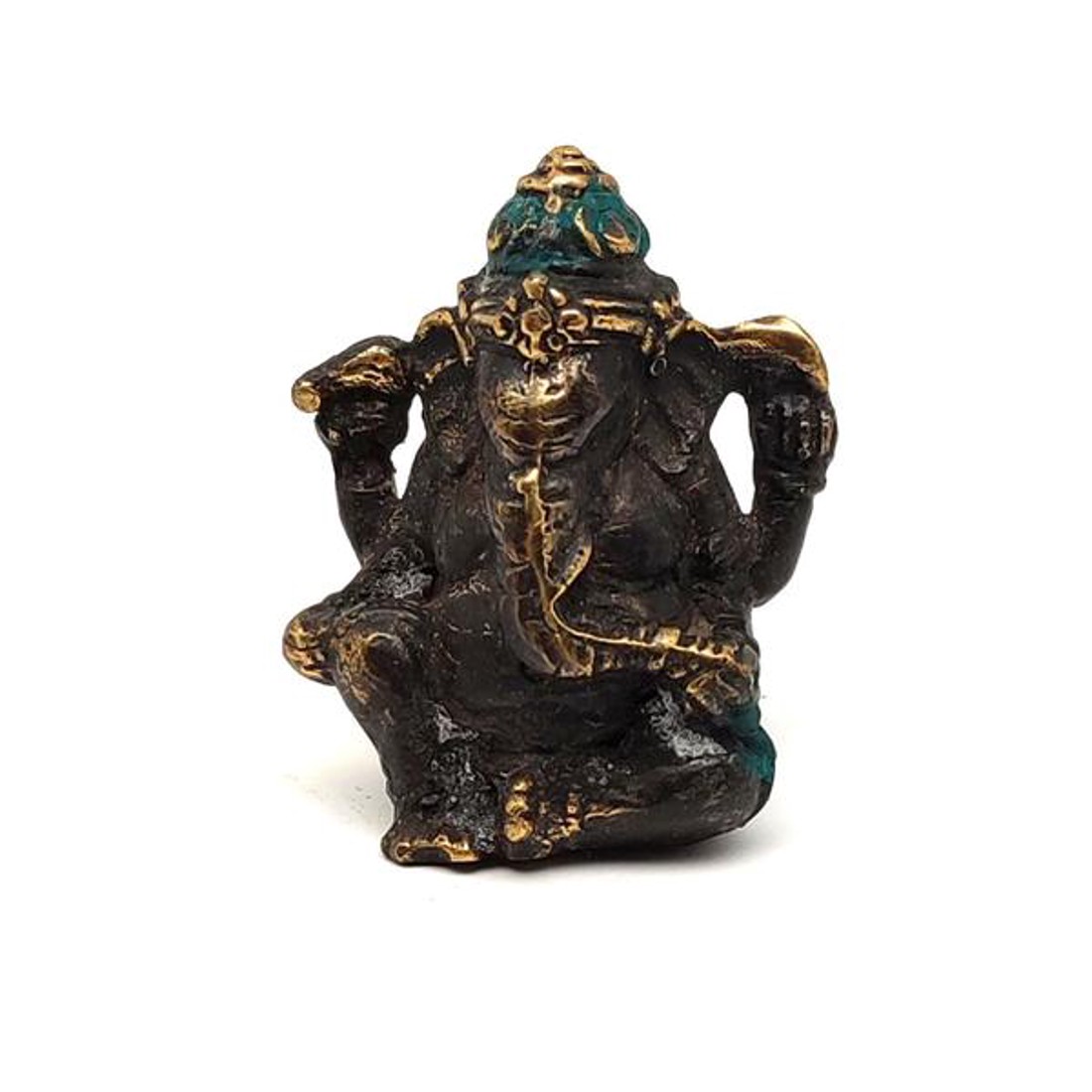 Réz figura Ganesha óarany kék 5x4cm - otthon & életmód - dekoráció - Meska.hu