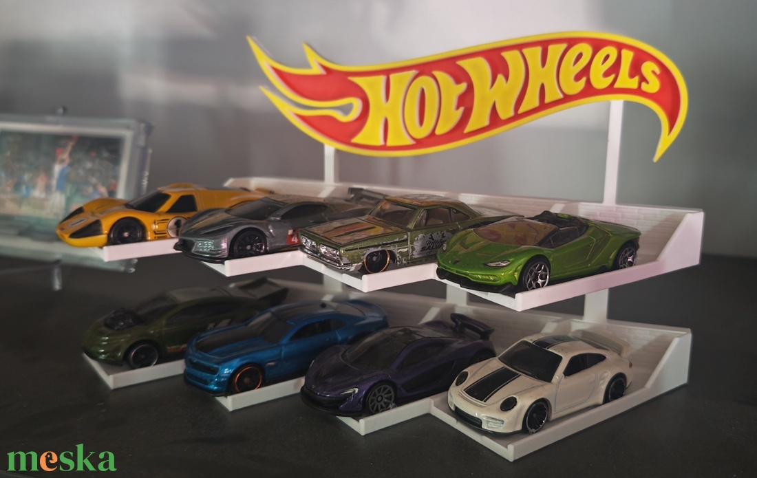 Hotwheels tartó 8db kisautó  - otthon & életmód - dekoráció - asztal és polc dekoráció - asztaldísz - Meska.hu