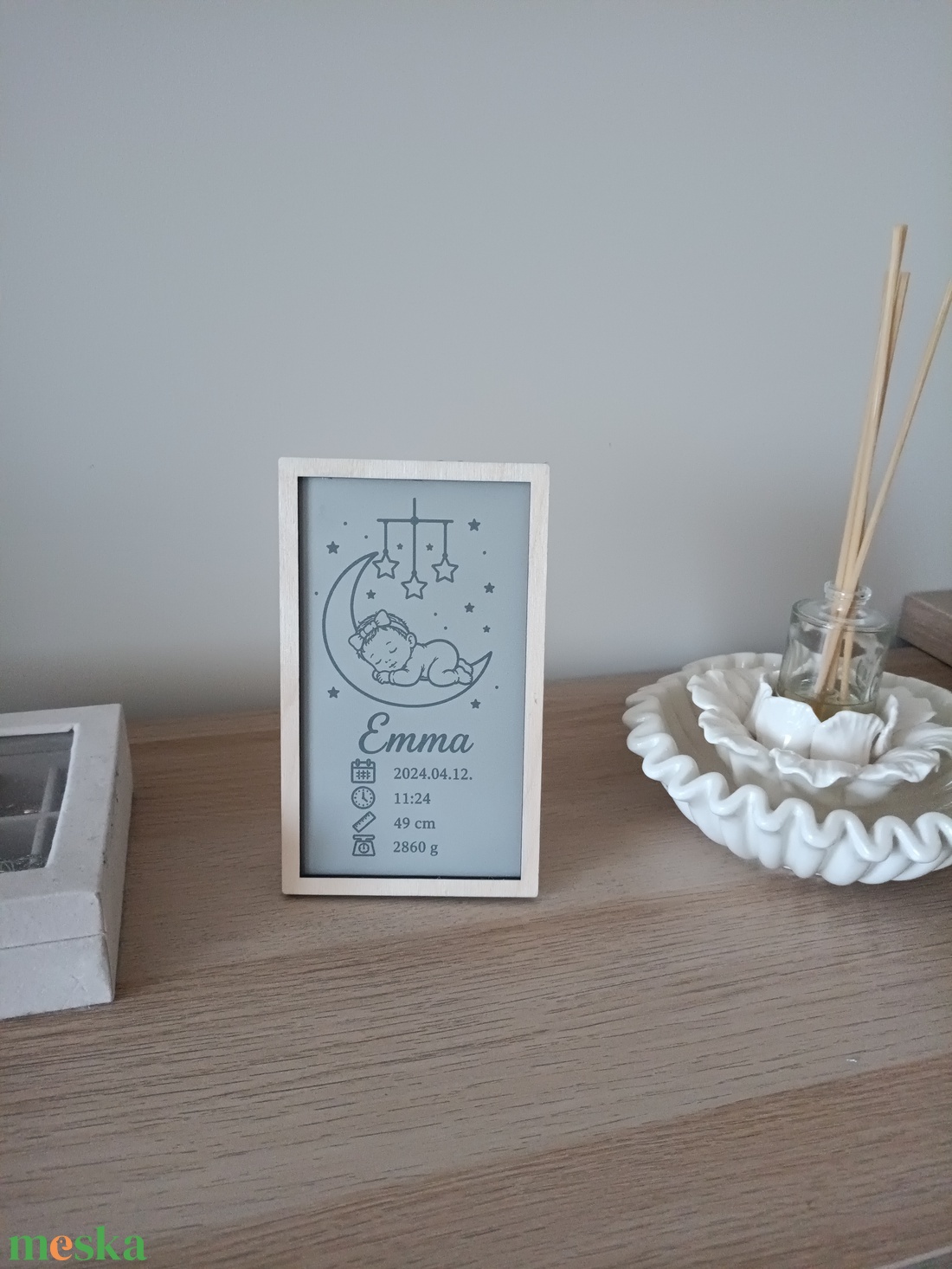 Rozsdamentes acél baba emléktábla � Névvel és születési adatokkal - baba - mama - babaszoba dekoráció - babanév dekoráció - Meska.hu