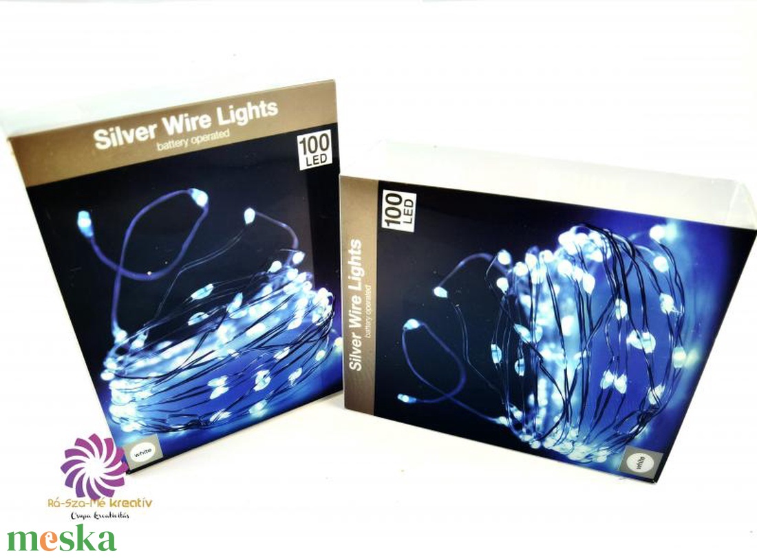 100 led-es ezüst drótkábeles fényfüzér elemes (elem nélkül) - hideg fehér - kellékek & szerszámok - dekorációs kellékek - led-es fényfüzér - Meska.hu 100 led-es ezüst drótkábeles fényfüzér elemes (elem nélkül) - hideg fehér - kellékek & szerszámok - dekorációs kellékek - led-es fényfüzér - Meska.hu