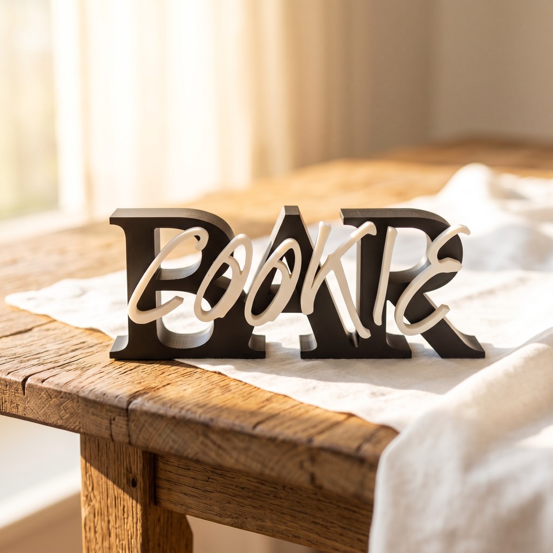 Cookie Bar felirat, süteményes asztal dekoráció � szabadon álló desszert tábla esküvőre, 25 x 12 cm - esküvő - dekoráció - esküvői feliratok - Meska.hu