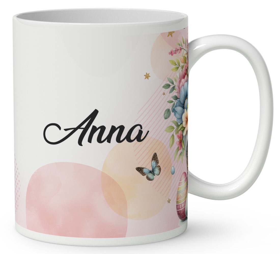 Névvel kérhető - Vidám kis húsvéti nyuszi mintás bögre - otthon & életmód - konyhafelszerelés, tálalás - tálalás - bögre & csésze - Meska.hu