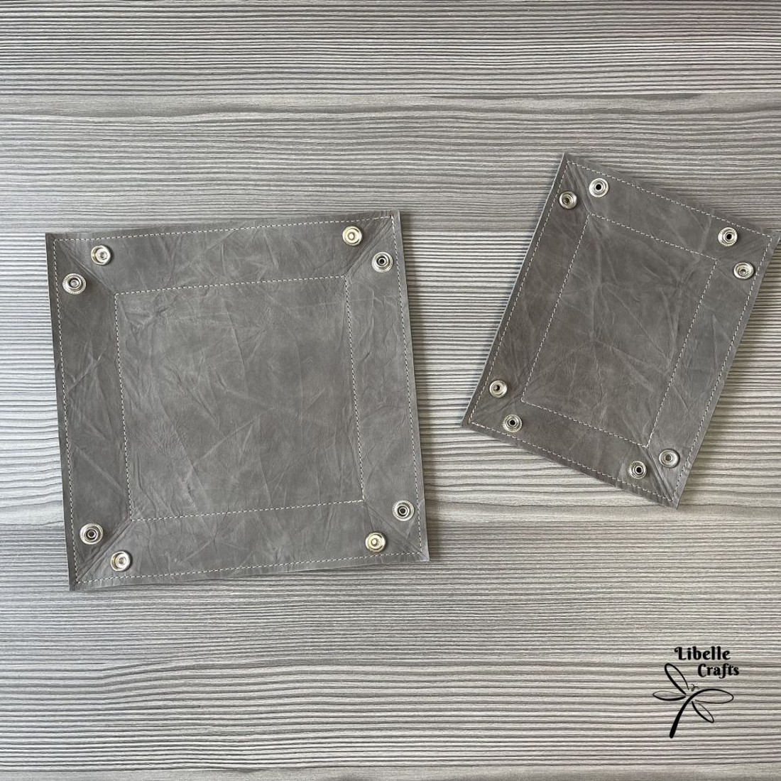 Színes bőr tálca - gyűrt szürke - otthon & életmód - dekoráció - asztal és polc dekoráció - dekorációs tál, tartó - Meska.hu