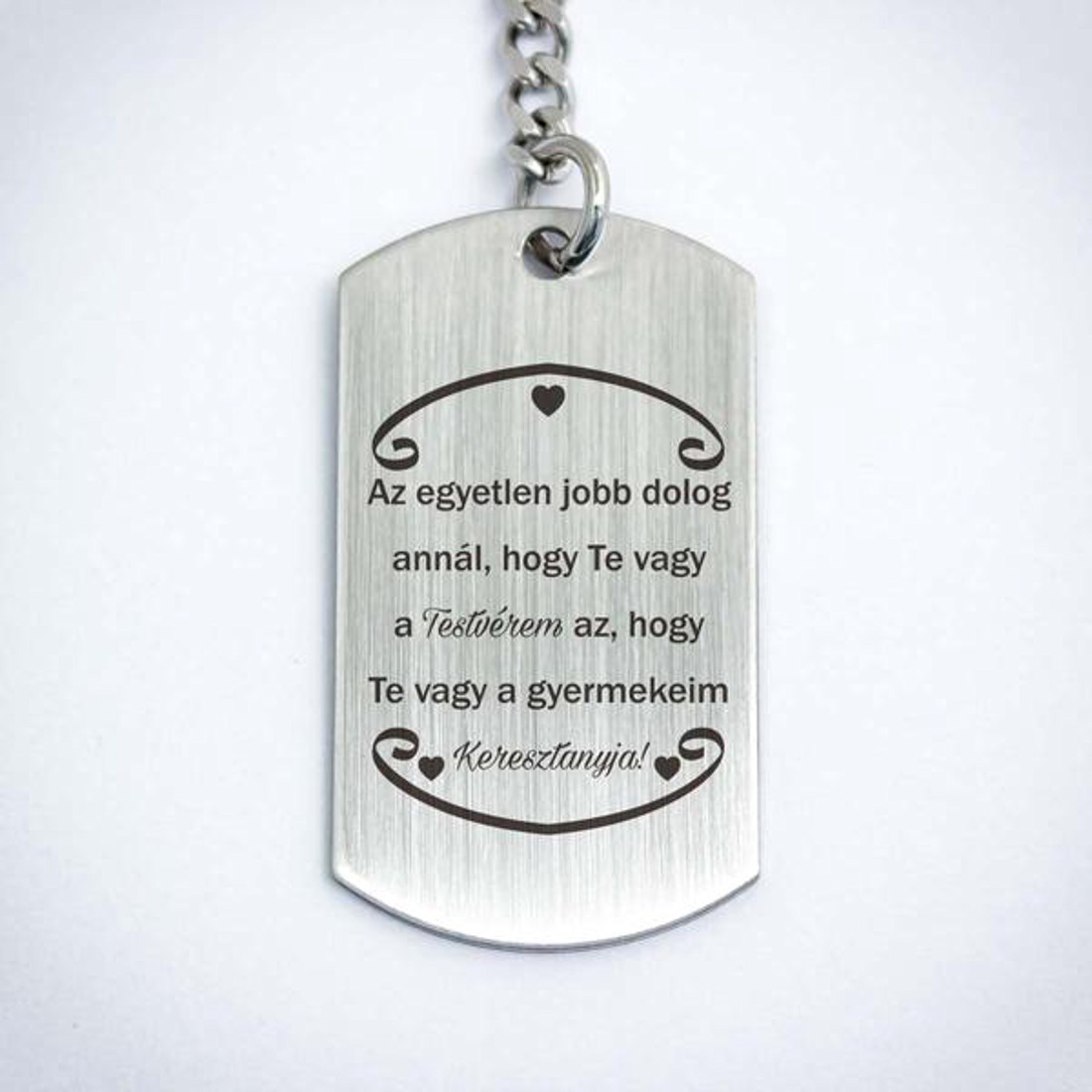Te vagy a Testvérem és Keresztanya acél medálos kulcstartó - táska & tok - kulcstartó & táskadísz - kulcstartó - Meska.hu