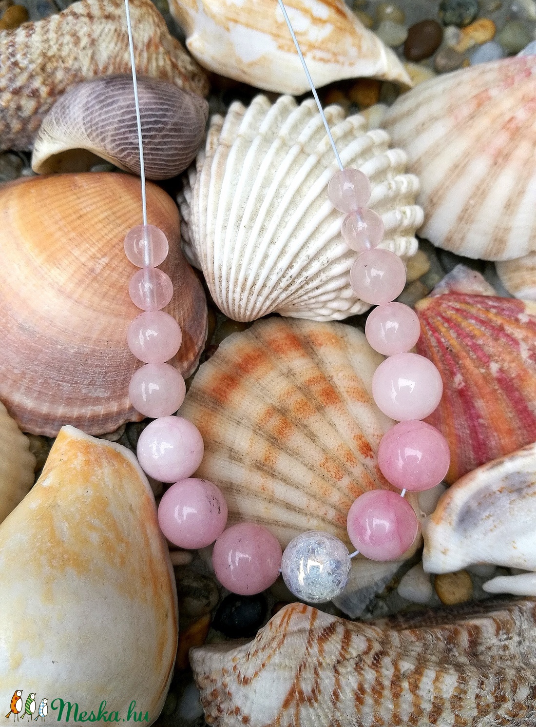 Cseresznyevirág jáspis ásványkarkötő aurakvarccal -  - Meska.hu