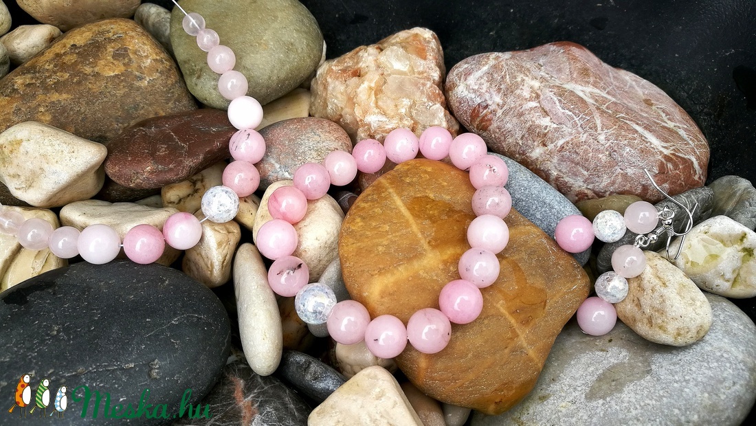 Cseresznyevirág jáspis ásványkarkötő aurakvarccal -  - Meska.hu