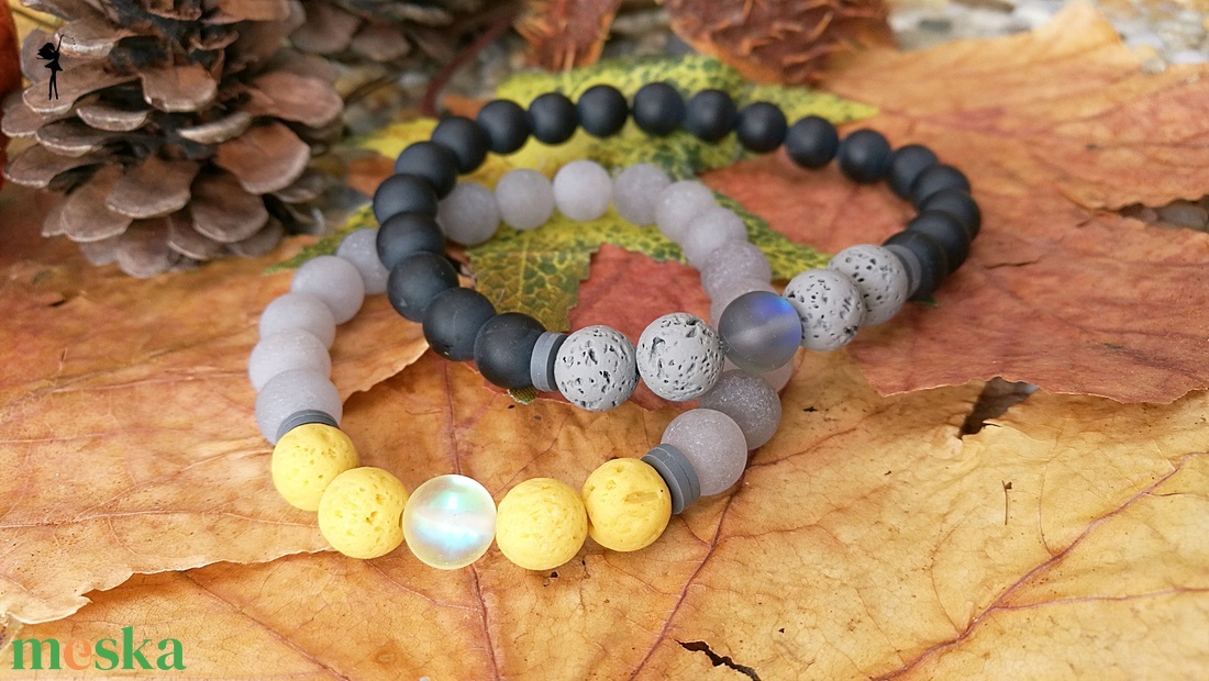 Őszi szerelem páros ásványkarkötő  - ékszer - karkötő - bogyós karkötő - Meska.hu