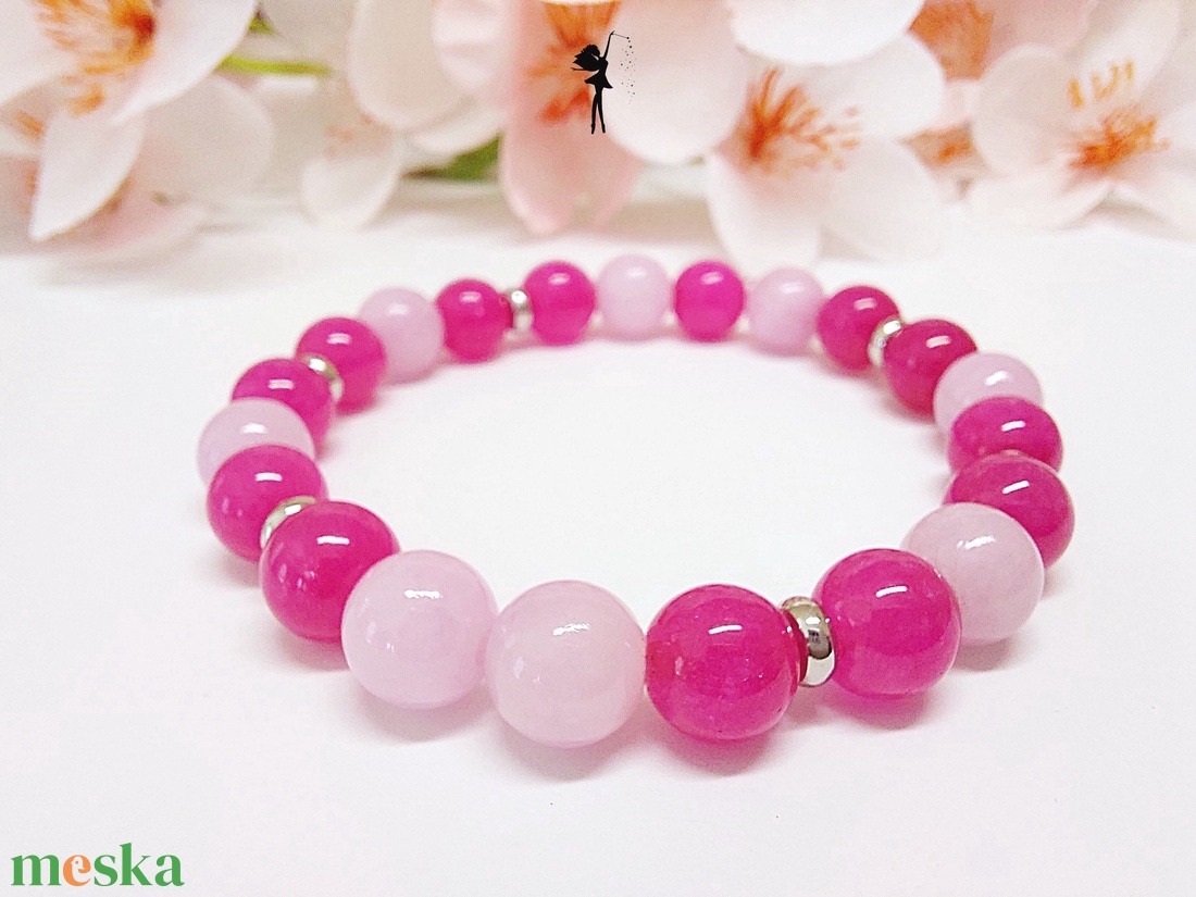 Nyári színkavalkád ásványkarkötő jádéból és achátból - ékszer - karkötő - gyöngyös karkötő - Meska.hu