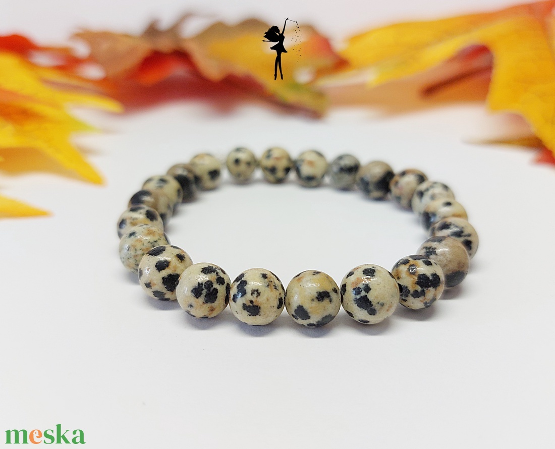 Dalmata jáspis ásványkarkötő - ékszer - karkötő - ásványkarkötő - Meska.hu