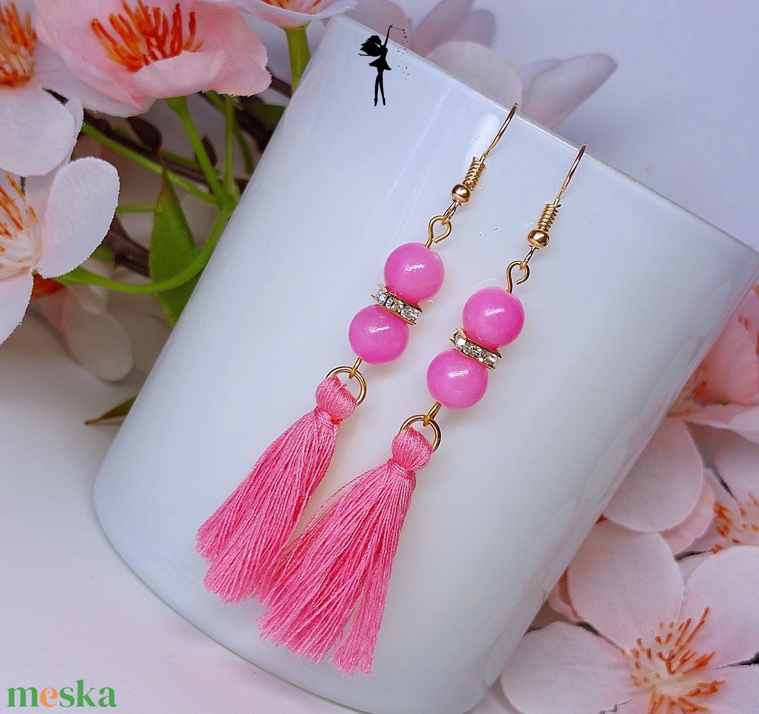 Hosszú, pink rózsaszín bojtos fülbevaló - ékszer - fülbevaló - rojtos fülbevaló - Meska.hu Hosszú, pink rózsaszín bojtos fülbevaló - ékszer - fülbevaló - rojtos fülbevaló - Meska.hu