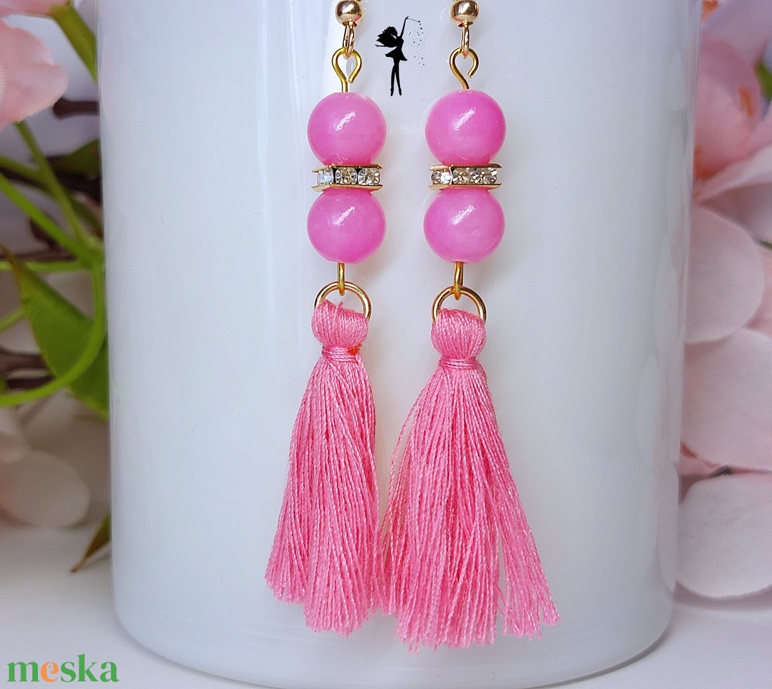 Hosszú, pink rózsaszín bojtos fülbevaló - ékszer - fülbevaló - rojtos fülbevaló - Meska.hu Hosszú, pink rózsaszín bojtos fülbevaló - ékszer - fülbevaló - rojtos fülbevaló - Meska.hu